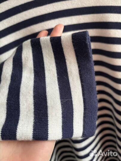 Женский свитер оверсайз в полоску вязанный 44-46