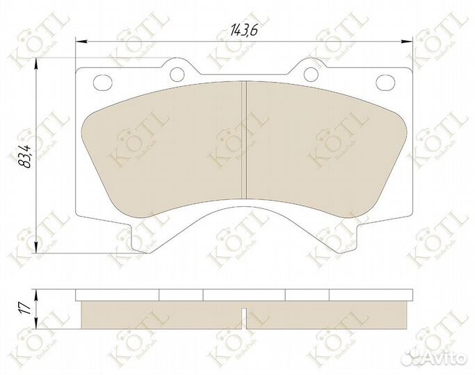 Колодки тормозные передние toyota land cruiser J200 4.5D/4.7 07/lexus LX570 08- kotl 3524KT