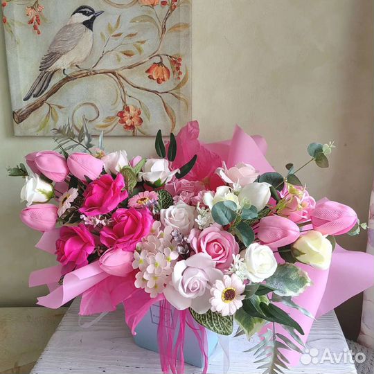 Букет на свадьбу из мыльных цветов