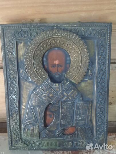 Икона Николай Чудотворец 19 век