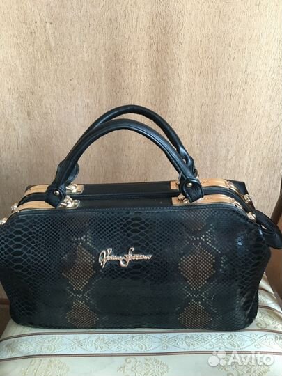 Сумка -саквояж кожаная