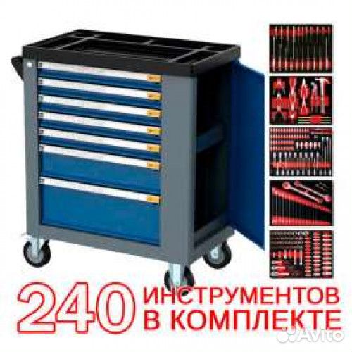 Тележка инструментальная с набором инструмента 240
