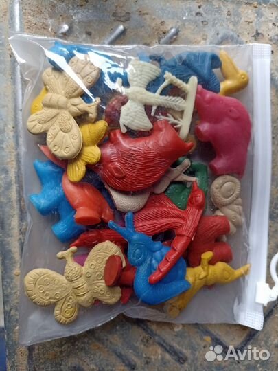 Детские мини игрушки литая резина СССР пакетом