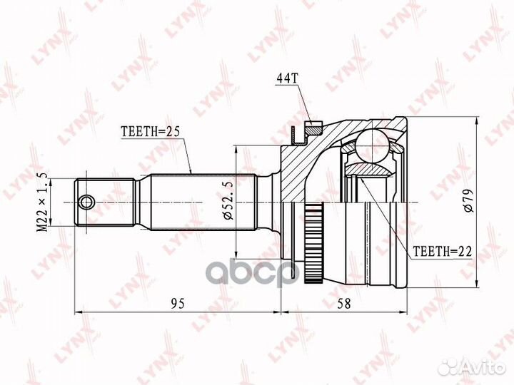 Шрус наружный подходит для hyundai Accent (Тага