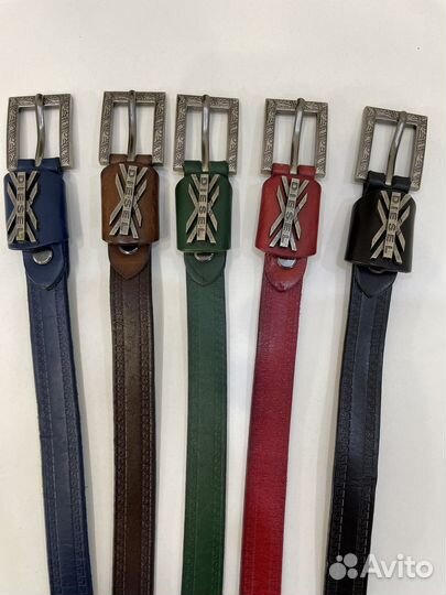 Ремень женский натуральная кожа черный