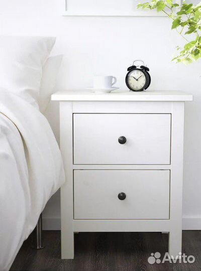 Тумба прикроватная IKEA хемнэс белая