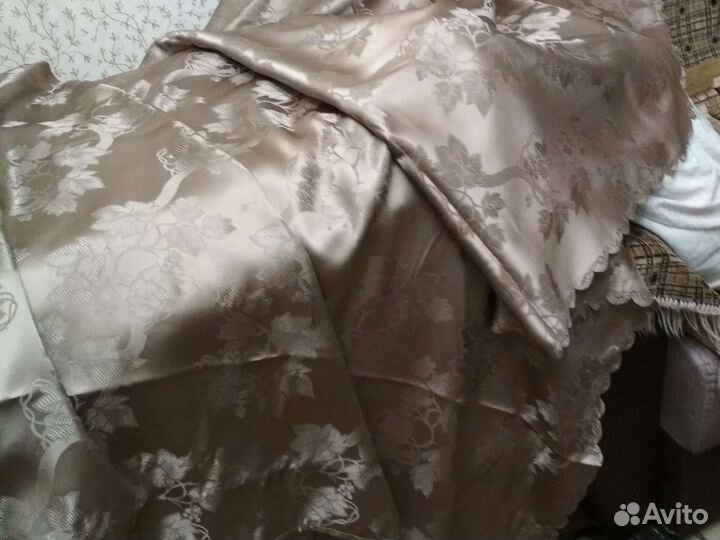 Шторы и тюль в комплекте коричнево- бежевые