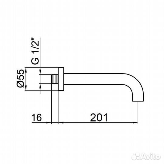 Излив Webert Elio AC0371345, никель