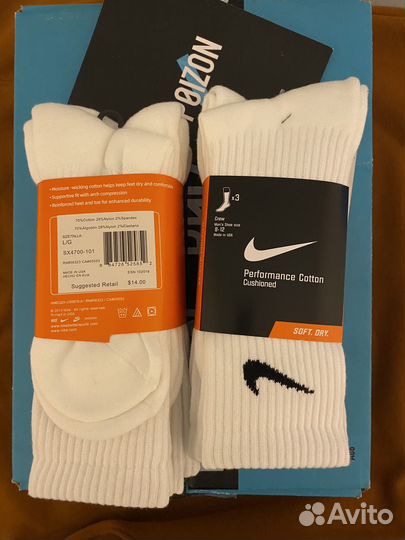 Носки nike Performance Cotton оригинал