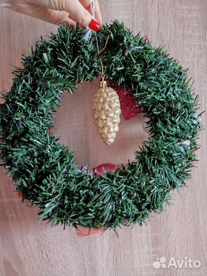 Новогодний венок, детская поделка