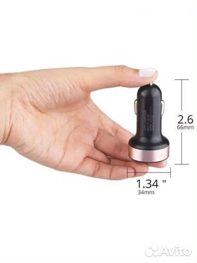 Зарядка в прикуриватель с 2 USB и вольтметром