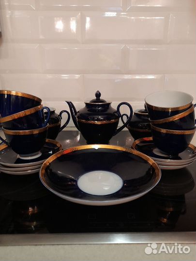 Чайный сервиз лфз кобальтовая сетка