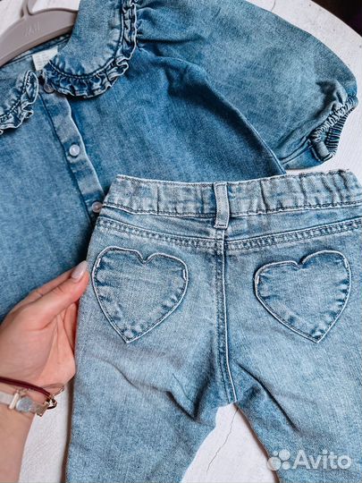 Блузка для девочки hm 68 74 80 новая