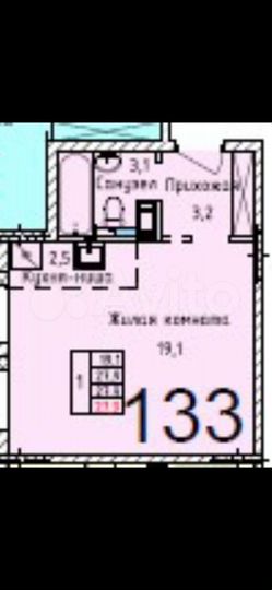 Квартира-студия, 27,9 м², 5/6 эт.