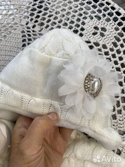 Комплект 2 шапки, пинетки