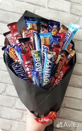 Сладкие букеты из конфет и сухофруктов