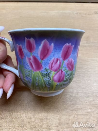 Чайная пара керамика тюльпаны