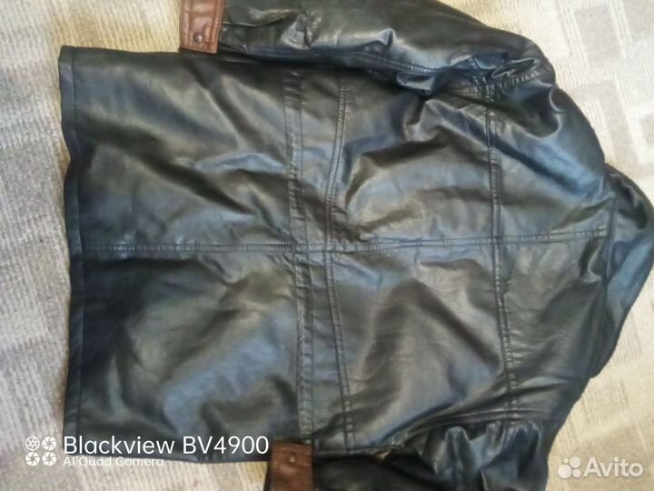 Кожаная куртка мужская 52 54 бу