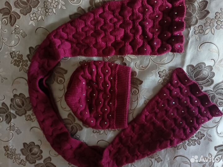 Женский комплект шапка и шарф