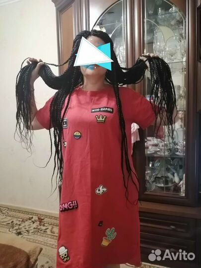 Парик афрокосички и парик русый