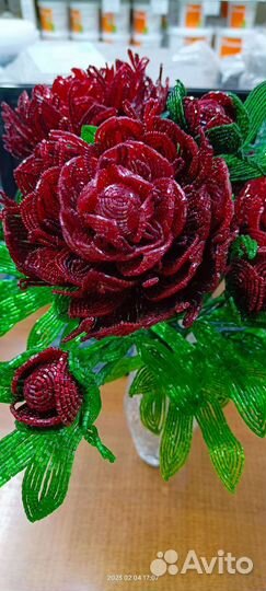 Букет пионов из бисера на заказ