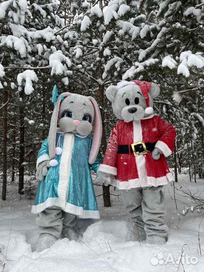 Белый мишка, Зайка, Чебурашка поздравление