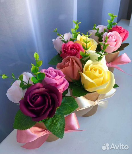 Букеты из мыльных цветов,роз
