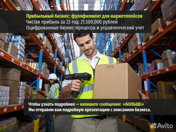 Фуллфилмент для вб, прибыль 21,5 млн за 23 год