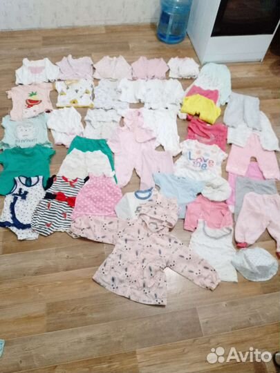 Детские вещи пакетом от 0 до года для девочки