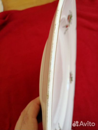 Тарелка большая советская. Малина. Конаково