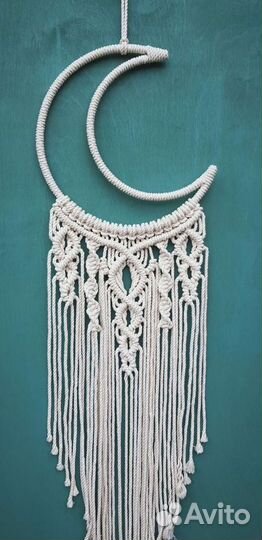 Макраме панно на стену луна полумесяц