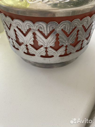 Сахарница конфетница шкатулка мельхиор