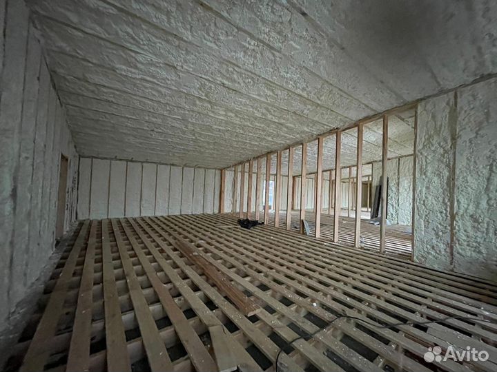 Напыление ППУ утепление фундамента