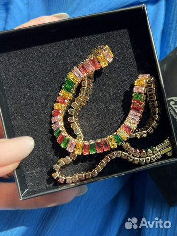 Кольцо и ожерелье чокер с разноцветными камнями