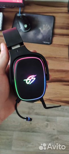 Наушники игровые Dexp GH-300 Rainbow черный