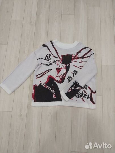 Свитер оверсайз с принтом аниме