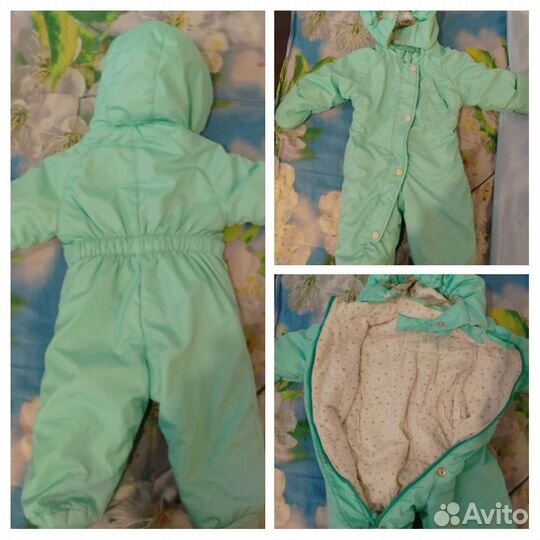 Вещи пакетом на мальчика-тёплые комбинезоны 68