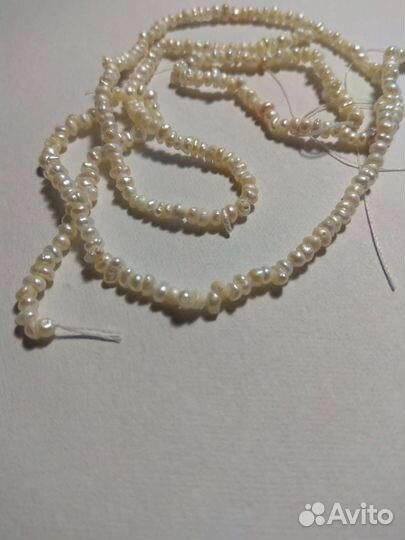 Бусины из натурального пресноводного жемчуга