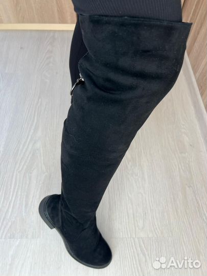 Сапоги высокие замш, очень красивые