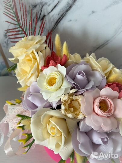 Букет из мыльных роз
