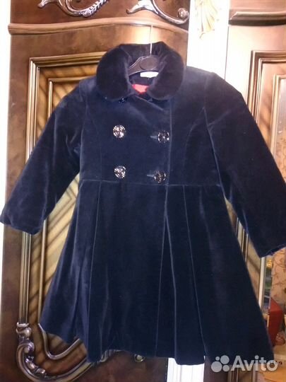 Пальто велюровое Польша 3-5 лет