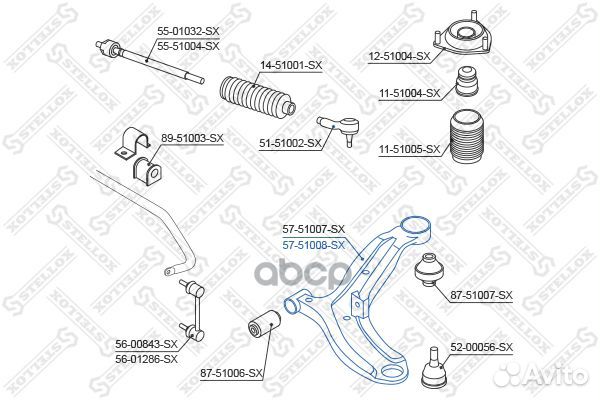5751008SX рычаг правый Hyundai Accent 99 5751