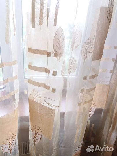 Комплект шторы тюль органза 2 штуки