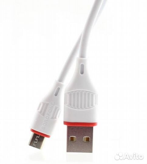 Кабель micro USB borofone BX17, 1 м, 2A, PVC, Белы