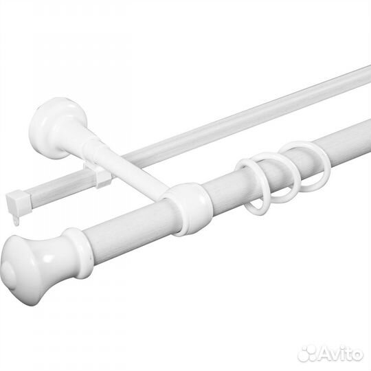 Карниз двухрядный Успех 300 см металл/пластик цвет