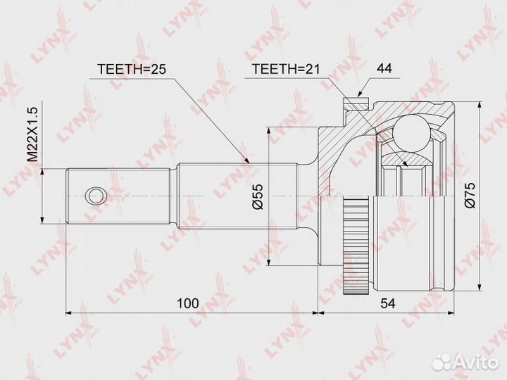 ШРУС наружный lynxauto CO-3860A