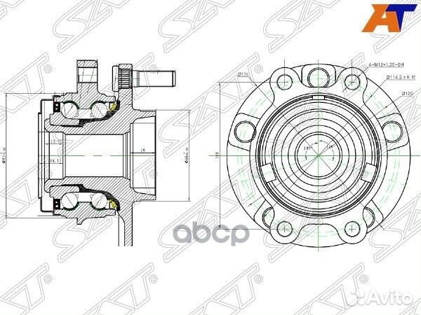 Ступичный узел перед/прав nissan teana PJ32(VQ3