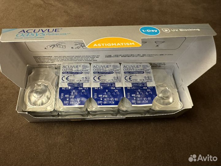 Линзы acuvue oasys astigmatism -0,75