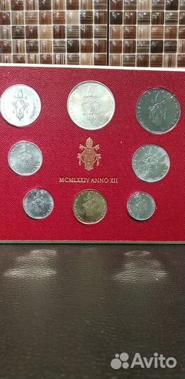 Ватикан. Годовой набор 1974 года.Серебро