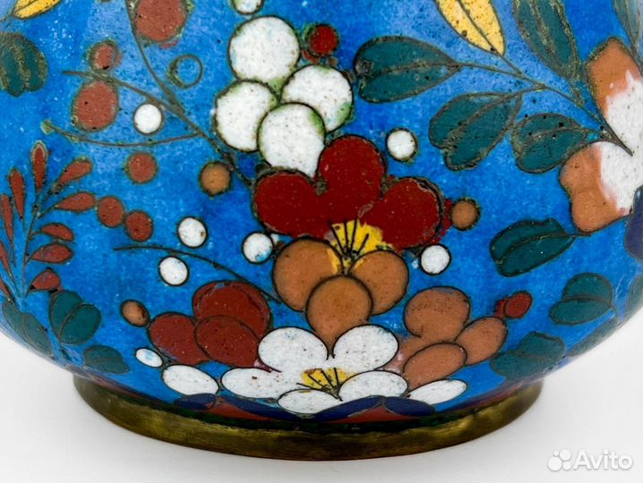 Антикварная вазочка, Япония, клуазоне, 1868-1912 г